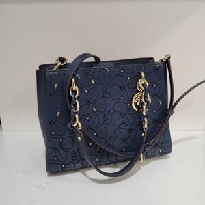 Michael Kors Sofia North South Satchel Crossbody Textured Floral With Gold